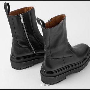 Zara Bottega style real leather chunky boot